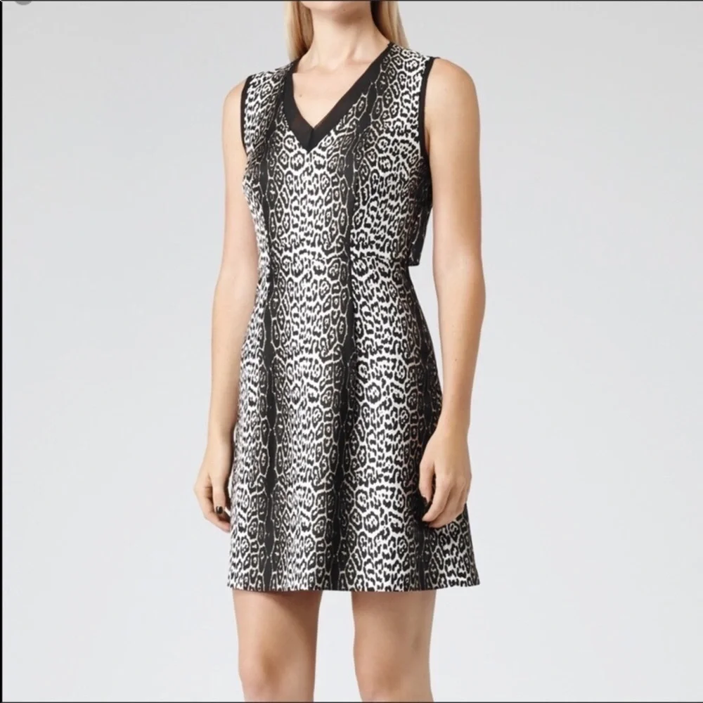 Reiss Stella Animal Print 100% Silk Dress NWT - Picture 6 of 8